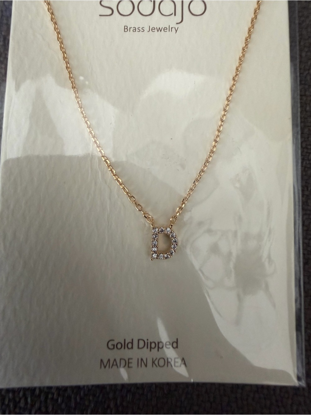 Gold-Dipped Initial 'D' Necklace – Gold
